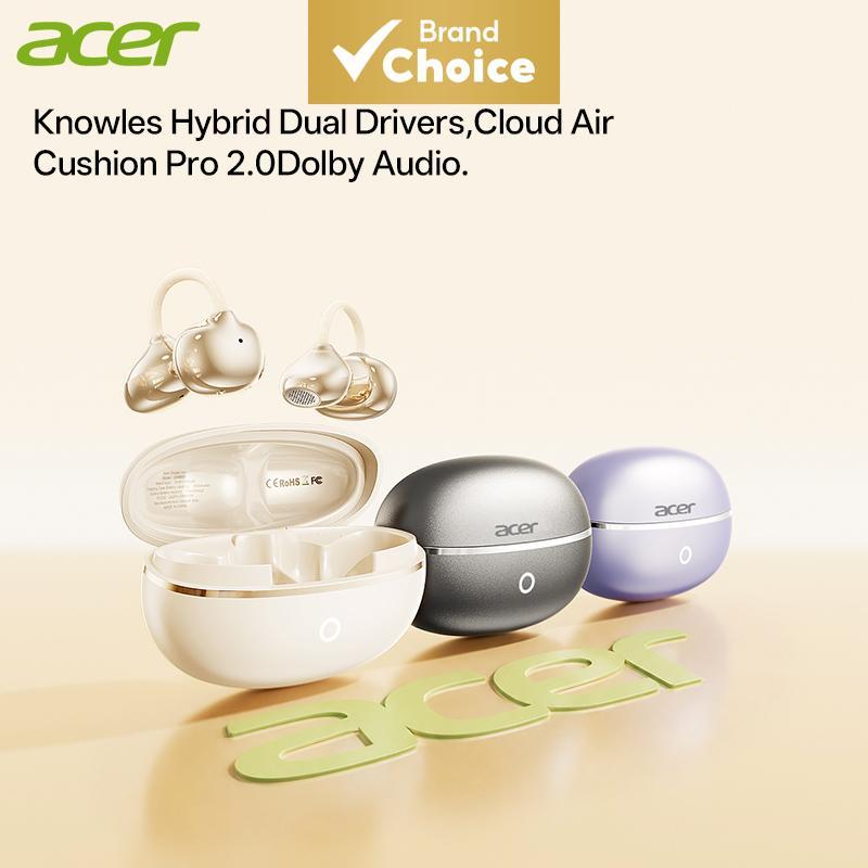 Acer OHR654 หูฟัง หูฟัง OWS เปิดหูไร้สายบลูทูธ 6.0 Clip-On HiFi Dolby Audio ไม่มีชุดหูฟังเสียงรั่วกีฬาหูฟังกันน้ําอายุการใช้งานแบตเตอรี่ยาวนาน Android