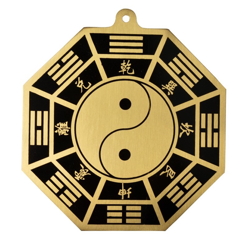 ทองแดงบริสุทธิ์ กระจก Bagua ประตูบ้าน Yin Yang จี้ปลา Tai用装门口阴阳鱼挂件太八镜宝宝宝宝宝宝宝宝装饰日礼物件 8.9