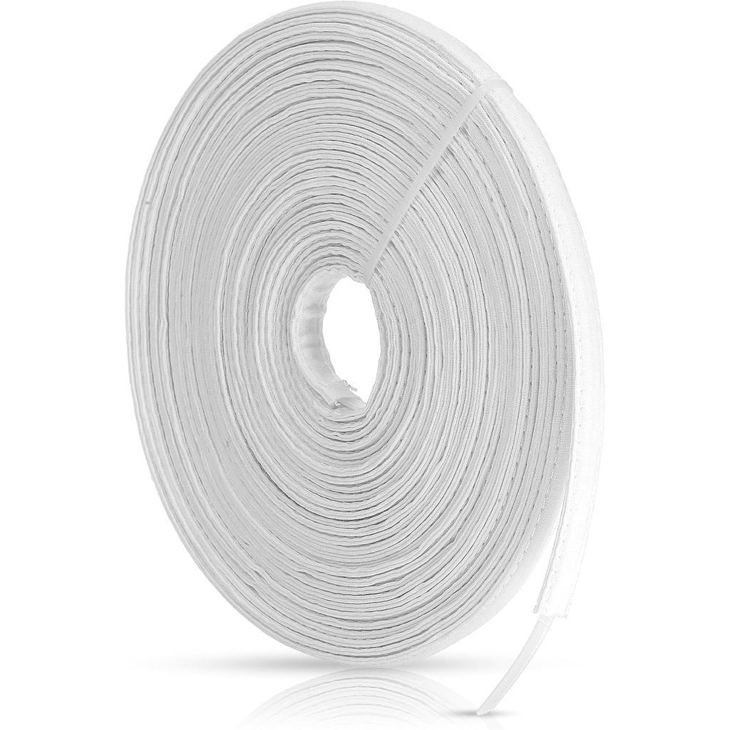 12 หลาผ้าฝ้ายปกคลุม Boning สําหรับเย็บผ้า, 10 มม. สีขาวโพลีเอสเตอร์ Boning สําหรับรัดตัว, Boning ผ้า
