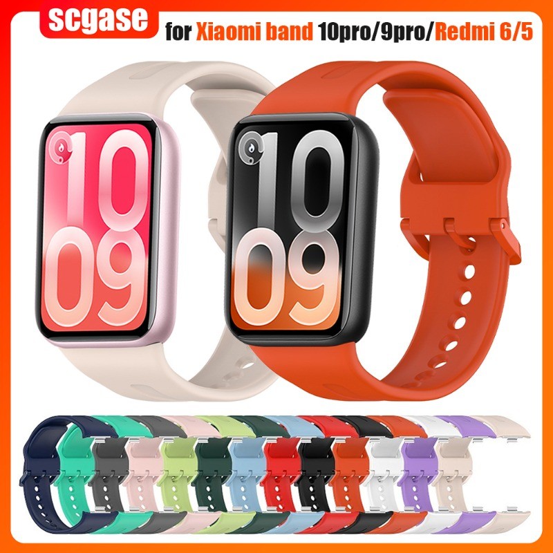 สายรัดสําหรับ Xiaomi Mi Band 10 Pro/9 pro/8 pro เปลี่ยนสายนาฬิกาเข็มขัดสร้อยข้อมือซิลิโคน corareas สําหรับ Redmi นาฬิกา 6/5/4 Band