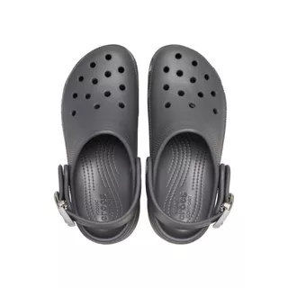 CROCS รองเท้าลำลองผู้หญิง CLASSIC PLATFORM DIPPED BUCKLE CLOG - CARBON