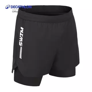 Decathlon Men'S Boxer Shorts 100 กางเกงว่ายน้ำขาสั้นทรงบ๊อกเซอร์สำหรับผู้ชาย รุ่น 100 - Black