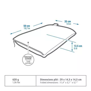 Decathlon Camping Pillow Ultim Comfort หมอนสำหรับการตั้งแคมป์ รุ่น Ultim Comfort - Brown/Green