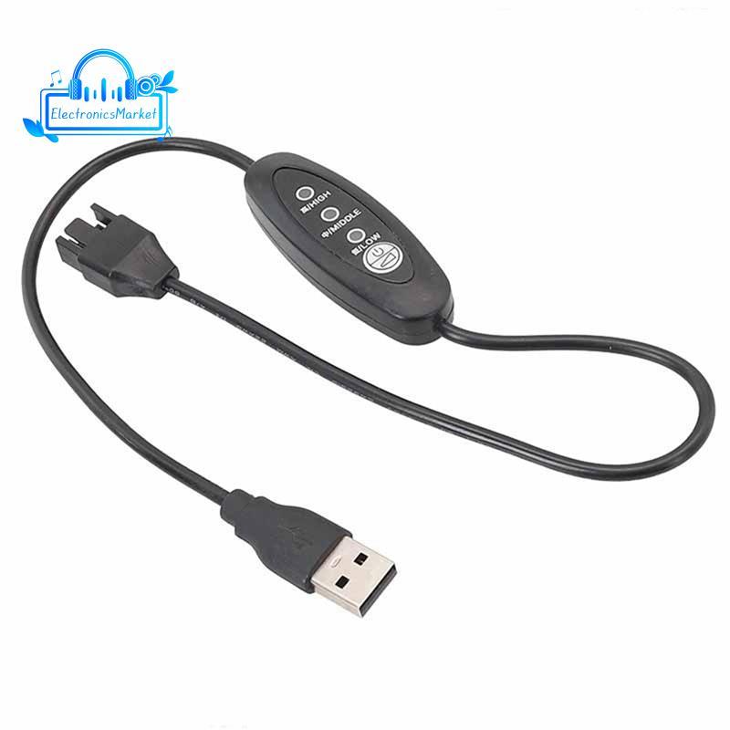[Promote E]USB 5V ถึง 12V Boost Fan Cable ปรับ USB ถึง 4 Pin Fan Cable 3 เกียร์ปรับความเร็ว USB ถึง 