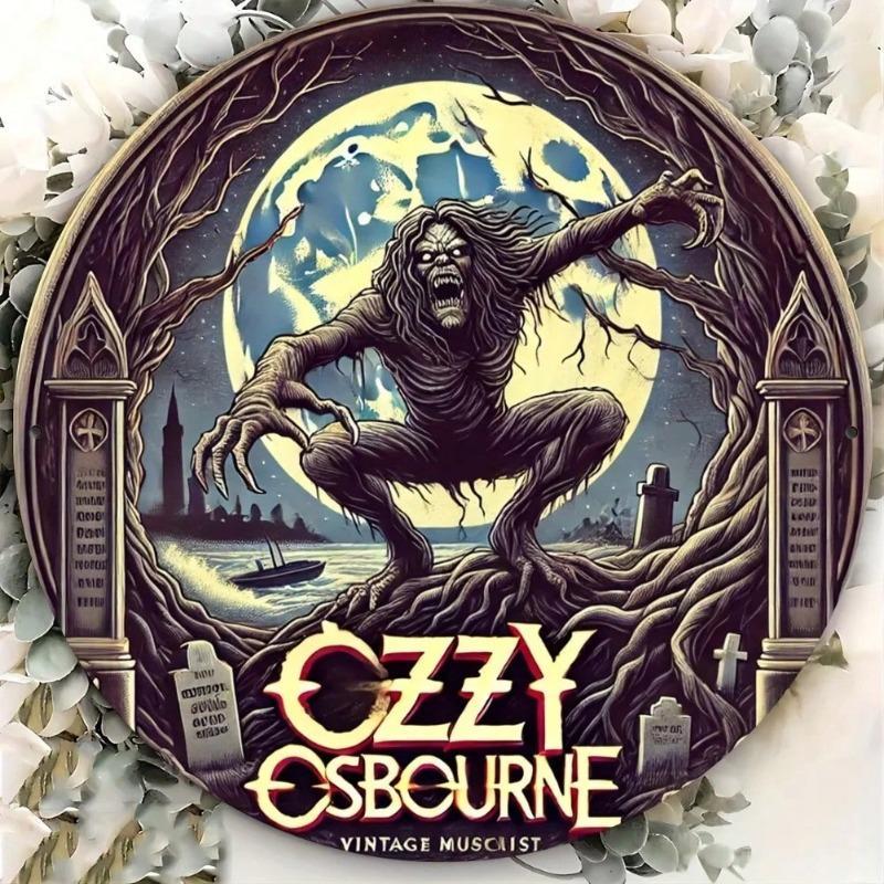 HELLOYOUNG Retro 8x8 นิ้ว Ozzy Osbourne ป้ายดีบุกโลหะ Rock Music Wall Art ผับบาร์ Man Cave Decor