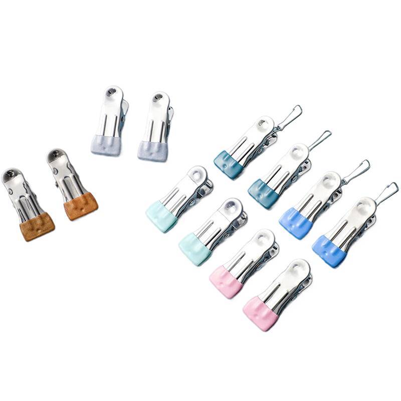 EDTH 10 ชิ้นสแตนเลสเสื้อผ้า Peg ในครัวเรือนอเนกประสงค์คลิปปิดผนึก Windproof Non Slip No Trace Fixed Clamp Airing ที่หนีบผ้า