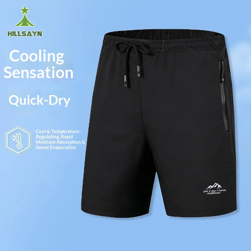 กางเกงขาสั้นผู้ชาย HillsayN ระบายอากาศได้ Casual Quick-Drying กางเกงขาสั้นขนาดบวก
