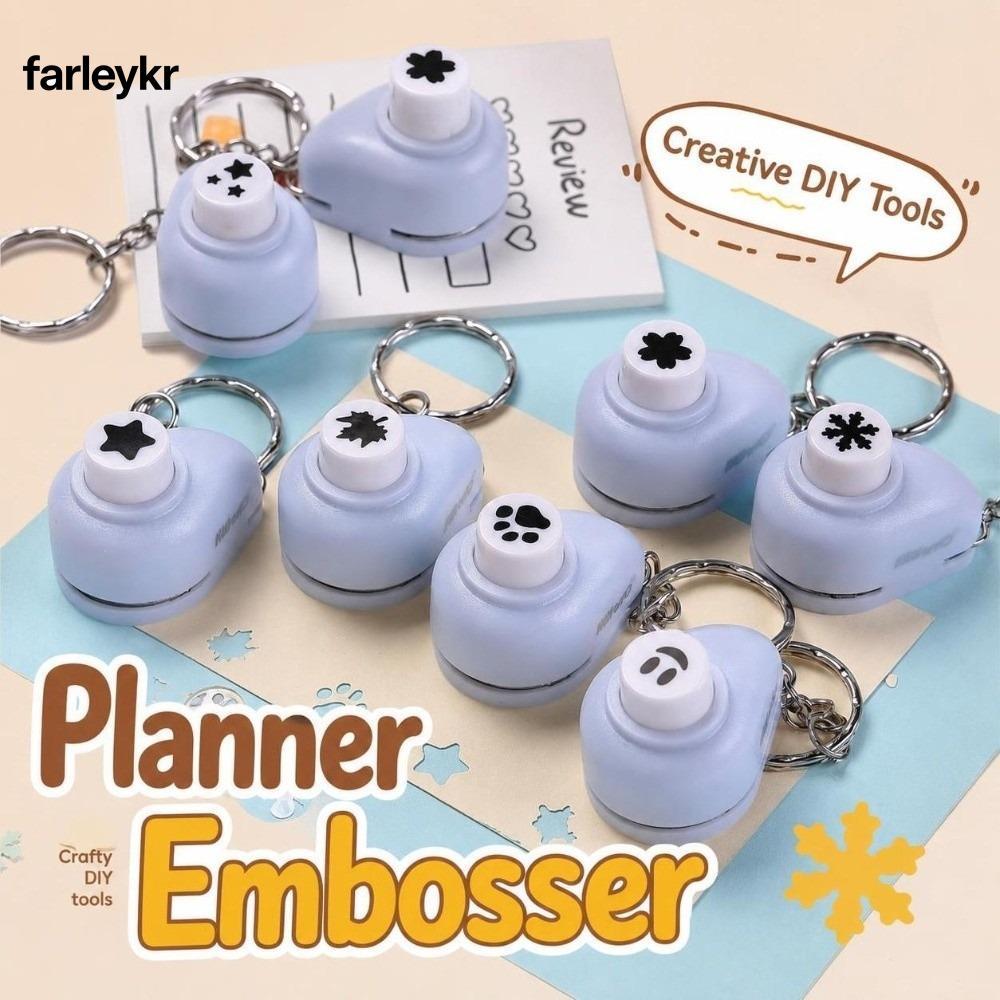 FARL Craft Punch, พร้อมพวงกุญแจแบบพกพา Mini Paper Punch, ทนทาน DIY Craft เครื่องมือสมุดภาพ Punch Jou