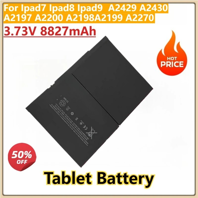 ใหม่เปลี่ยนแบตเตอรี่แล็ปท็อป 3.73V 8827mAh สําหรับ Ipad7 Ipad8 Ipad9 A2429 A2430 A2197 A2200 A2198 A
