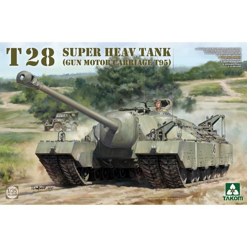 Sanhua TAKOM 2209 1/35 T28 Super Heavy Tank Assembly Model