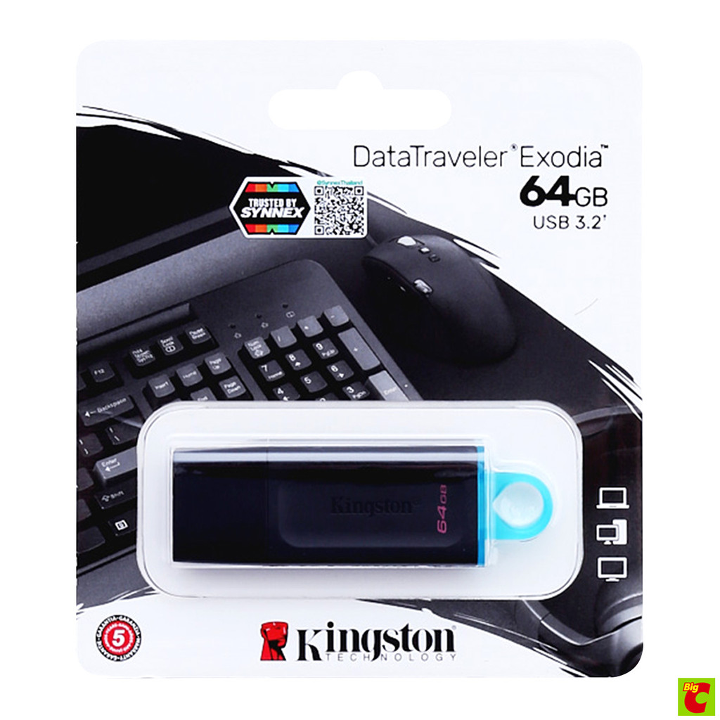 คิงส์ตัน แฟลชไดรฟ์ DataTraveler Exodia USB ขนาด 64GB (สินค้าคละสี ไม่สามารถเลือกได้)
