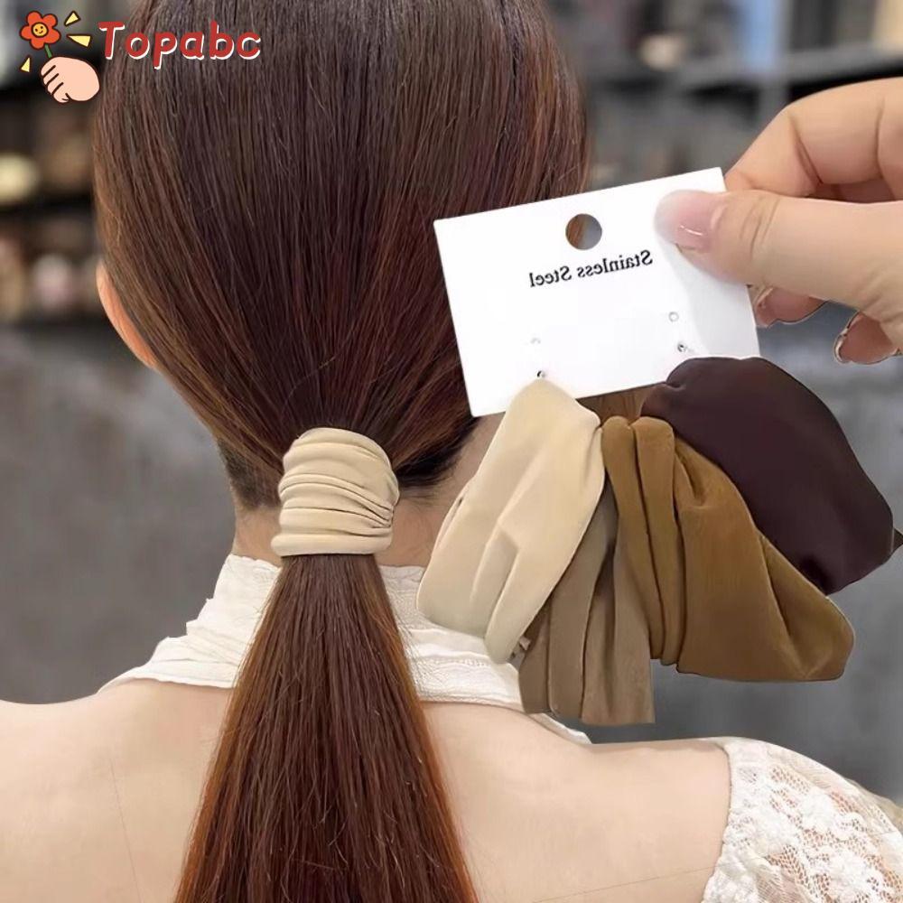 TOPABJW 4 ชิ้น/เซ็ตผู้หญิง Scrunchie,ยืดหยุ่นผมแข็ง,แฟชั่นยืดกว้างอุปกรณ์เสริมผมยางรัดผู้หญิง