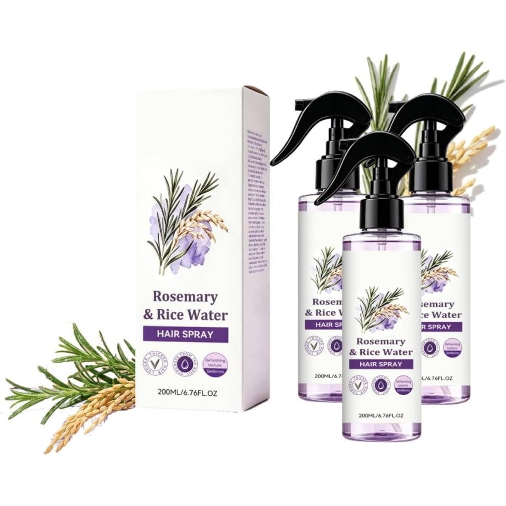 Rosemary & Rice Water Spray, Natural Rosemary Rice Water Revitalizing Spray เสริมสร้างซ่อมแซมเสียหาย