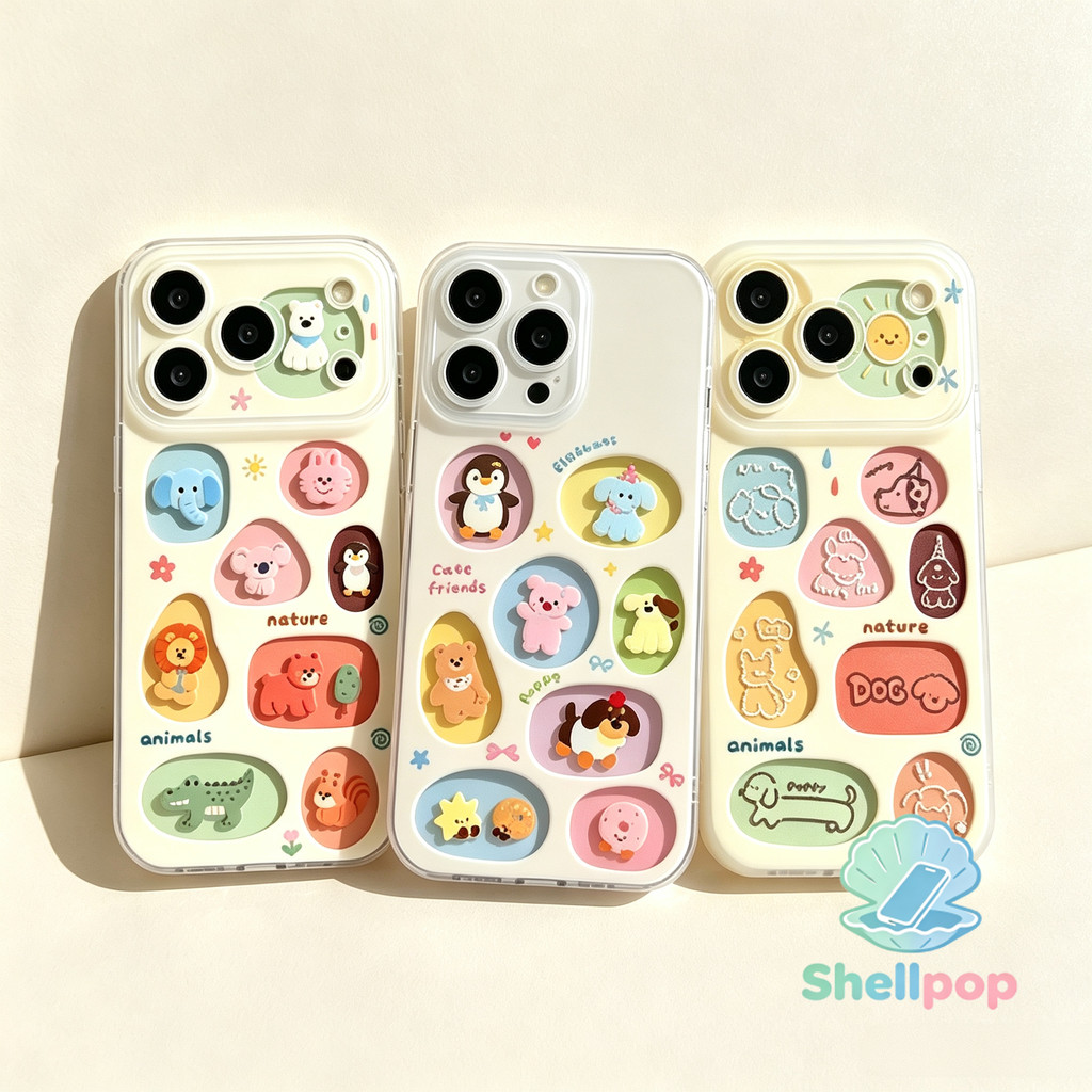 เหมาะสำหรับ Oppo Reno 16 16F 5F 14F 15F 13F 11F 11 12 13 14 15 5 8T 9 10 10pro เคสไอโฟน ลายสัตว์น่ารัก เคสด้านขุ่น 3แบบ