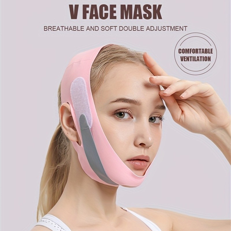 Double Chin Lifting Belt V-Shaped Face Bandage, Facial Slimming Bandage High Elastic Face-Lifting Be