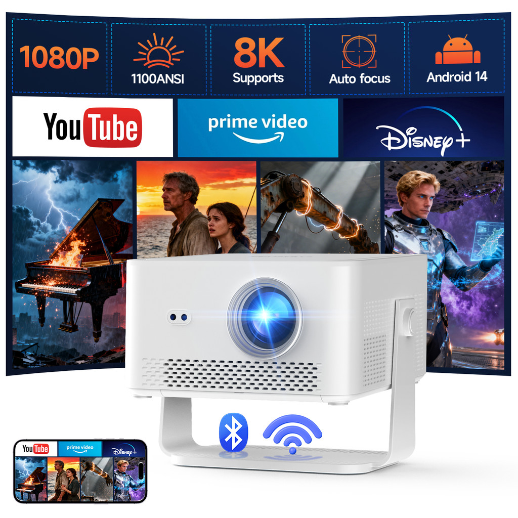 Magcubic【1-year-warranty】 HY450Max 1100ANSI Native 1080P โปรเจคเตอร์สมาร์ท Android 14 Auto Focus หลีกเลี่ยงอุปสรรคหน้าจอ Fit AI
