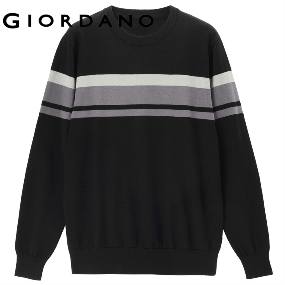 GIORDANO سويتر رجالي قطن ممشط بألوان متباينة — صورة 6