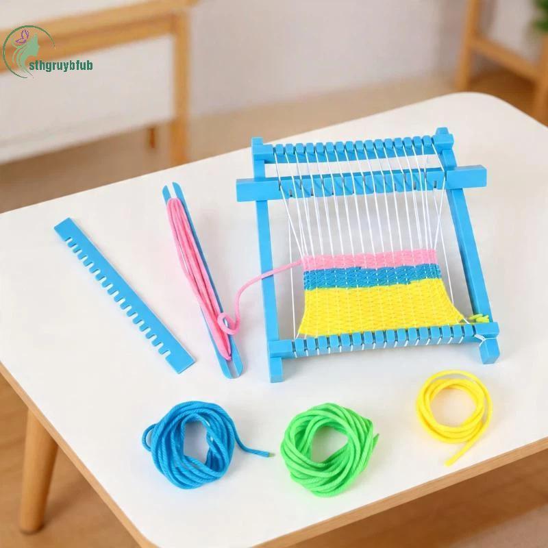 STHB STEM DIY Weaving Loom Kit พัฒนา Patience ความเข้มข้น Handmade ทอผ้าชุดสําหรับเด็ก STEM Craft ขอ