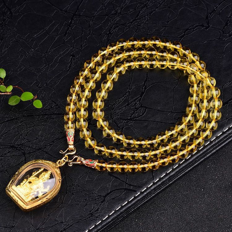 T Thailand Amulet Chain 6mm Citrine เสื้อกันหนาวคริสตัลสร้อยคอ Thailand Amulet แขวนโซ่ไทย Gilt 2026-