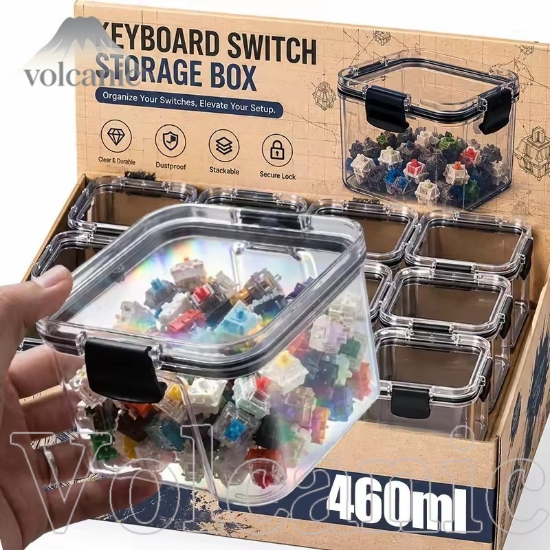 [Bright Life] พลาสติก Thumbtack Organizer Case Sealing ทนทาน - Desktop Clips Storage Box อเนกประสงค์