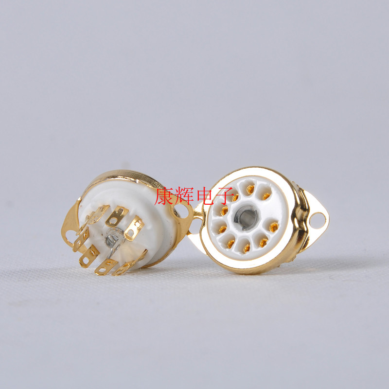 Small 9-pin Gold-plated Tube Holder TUC9-C-1-G การติดตั้งย้อนกลับสําหรับห้องนอนเหมาะสําหรับ ECC88 6D