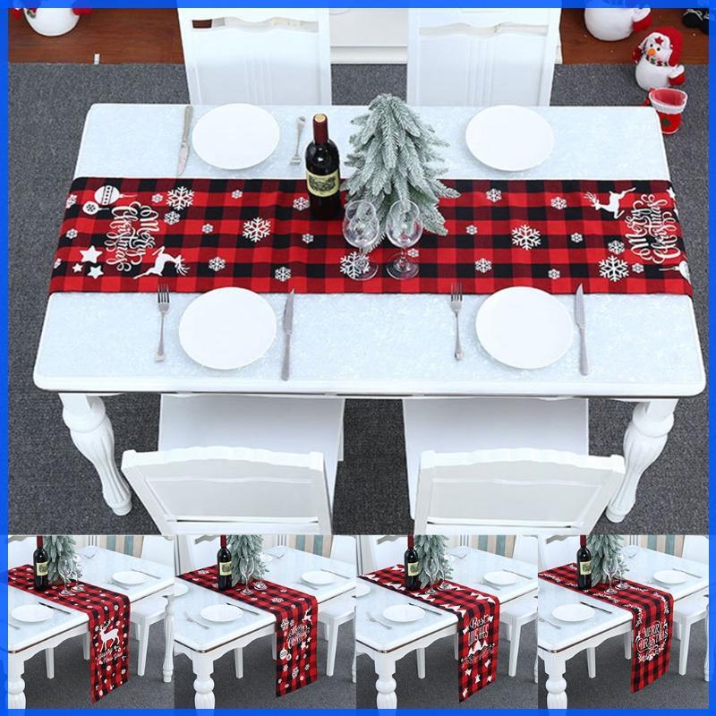 Con Christmas Table Runner Holiday Table Runners ผ้าปูโต๊ะ Placemat สําหรับตกแต่งห้องรับประทานอาหารต