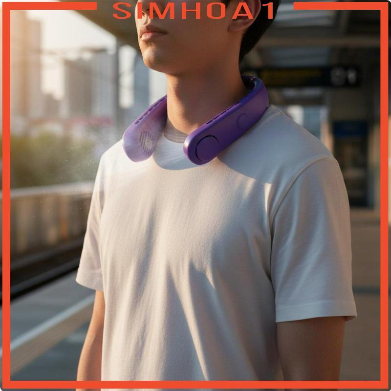 [Simhoa1] พัดลมติดคอไร้ใบพัด การตั้งค่าความเร็ว 5 ระดับ USB Fzm-10 Elec สีขาว