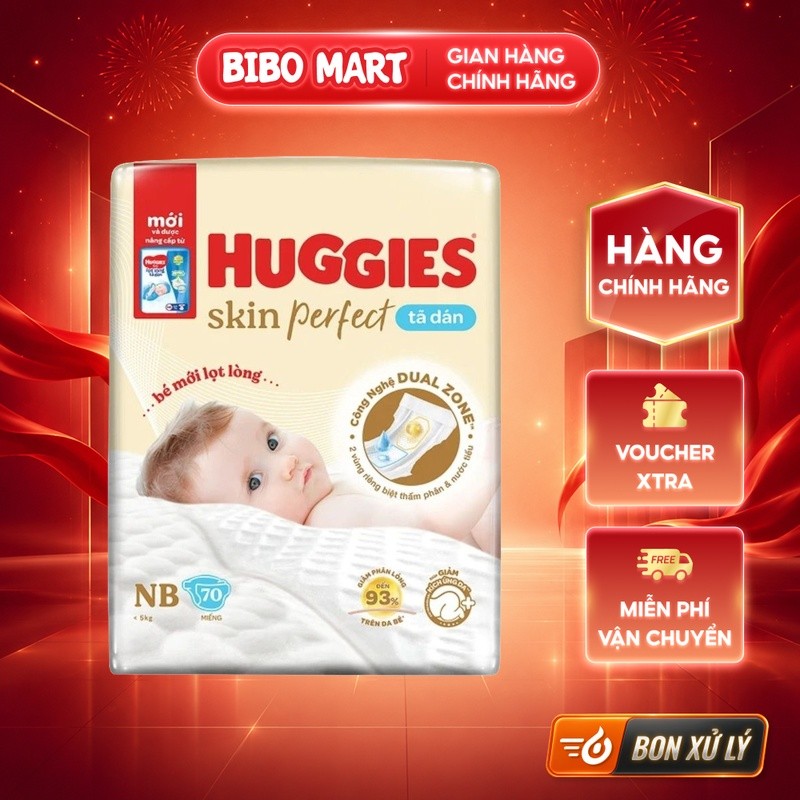[LIVE] ผ้าอ้อม Huggies Skin Perfect NB - 70 ชิ้น - BM003.2