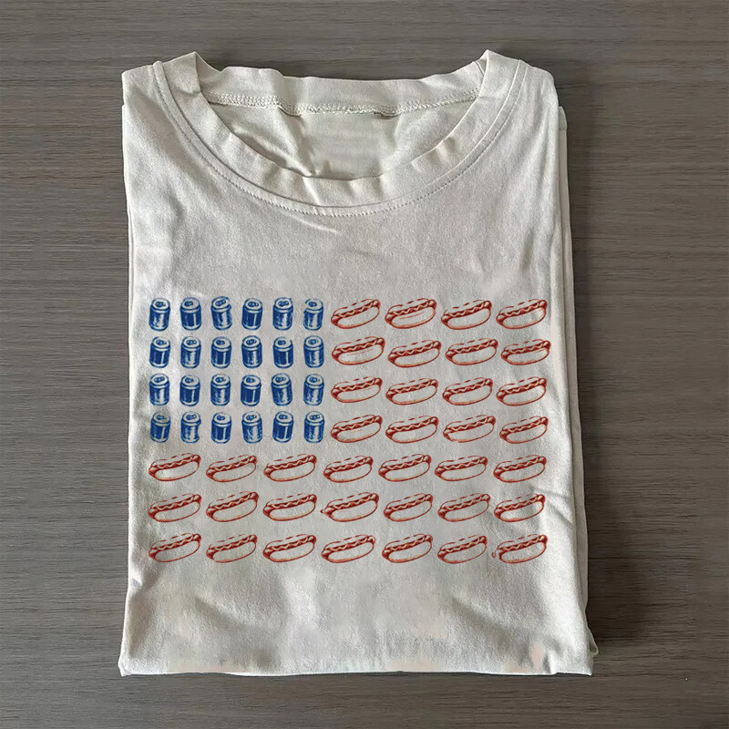 เสื้อยืดตลก 4th of July Hot Dog