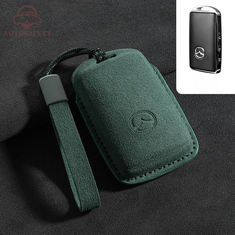 ฝาครอบกุญแจรถพวงกุญแจกระเป๋าหนัง Keyfob สําหรับ Mazda 3 Alexa CX30 CX-30 CX-5 CX5 CX3 CX-3 CX8 CX-8 