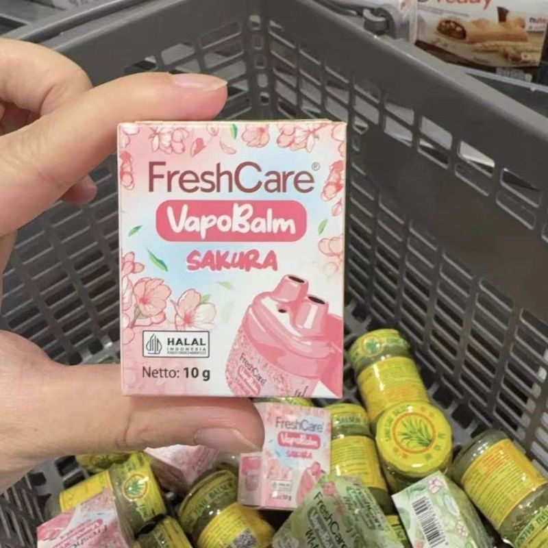 อินโดนีเซีย FreshCare VapoBalm Cherry Blossom Type 2 in 1 Cool Nasal Cream Uuu8.27