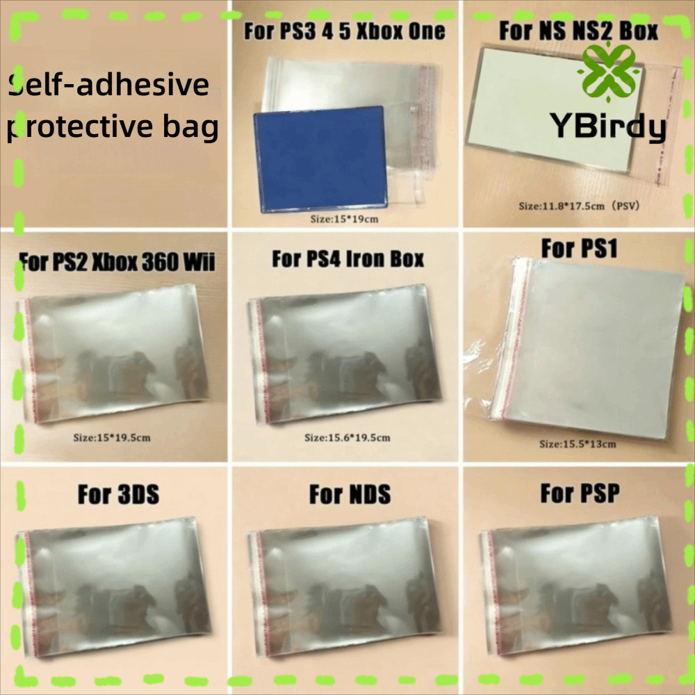 YRBWDYZDH 100 ชิ้น Self-Adhesive กระเป๋าป้องกัน,กันฝุ่น Moisture-Proof เกม Disc กระเป๋าป้องกัน, วัสด