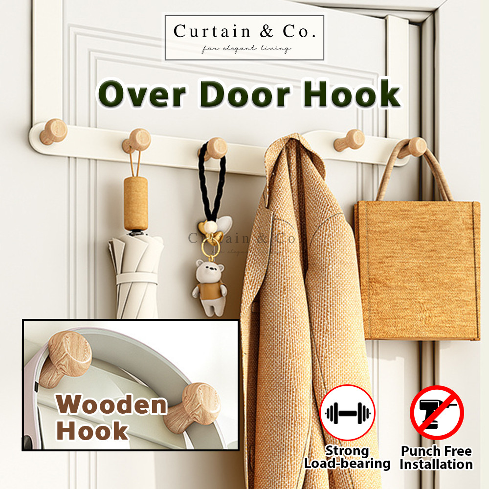 Curtain & Co Over Door Hang Rack ไม้แขวนเสื้อผ้าเช็ดตัวห้องน้ําบาร์ผ้าเช็ดตัวแขวน Cangkuk Baju ประตู