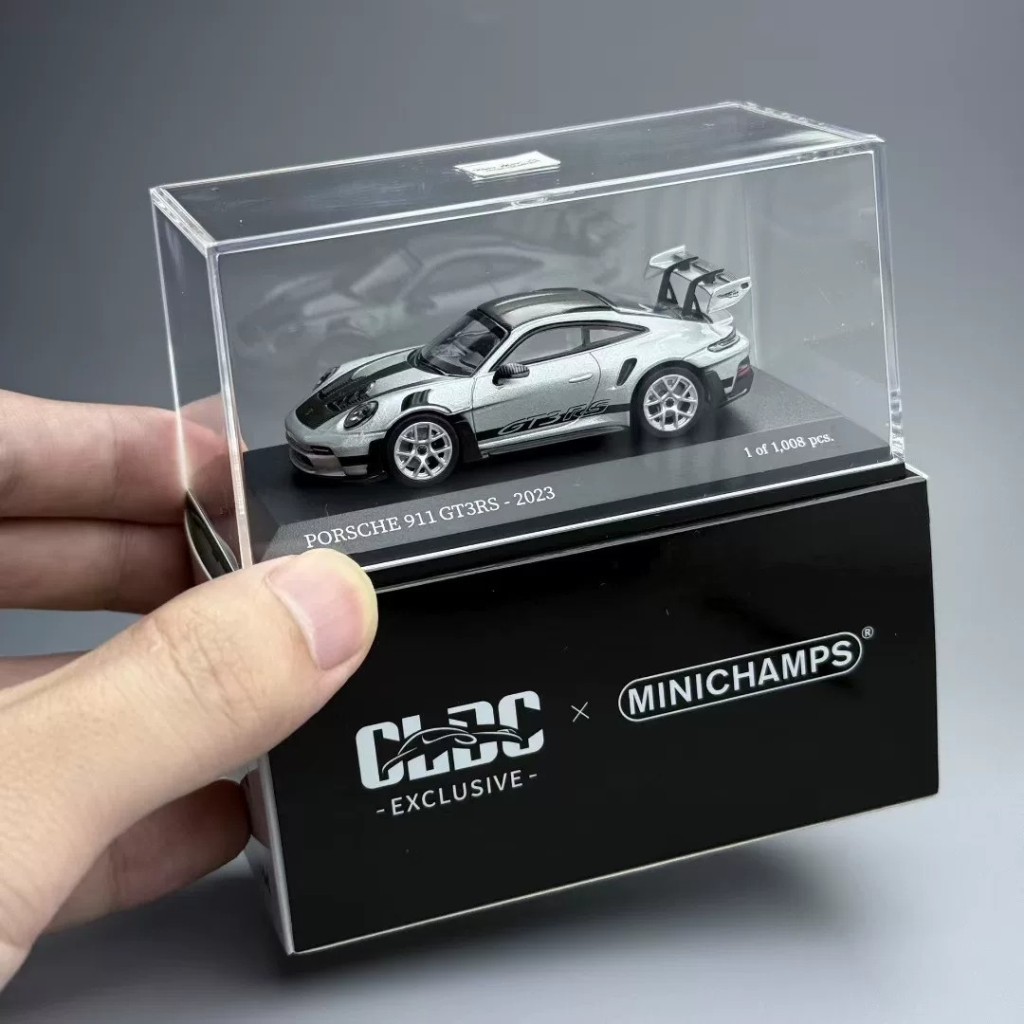 [Out] Mini Cut 1/64 Porsche 911 GT3 RSรถรุ่นโลหะเหลวล้อเงิน-เงิน-298 Ice Grey-Blue Wheel - 168GT Sil