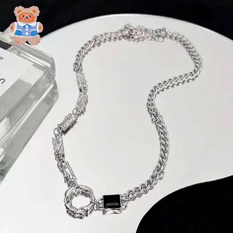 【CRD】สร้อยคอฮิปฮอปสไตล์เดียวกับ Trendy peopleทันสมัยและเรียบง่ายเหมาะสำหรับทุกคนเหล็กไทเทเนียมจะไม่ซ