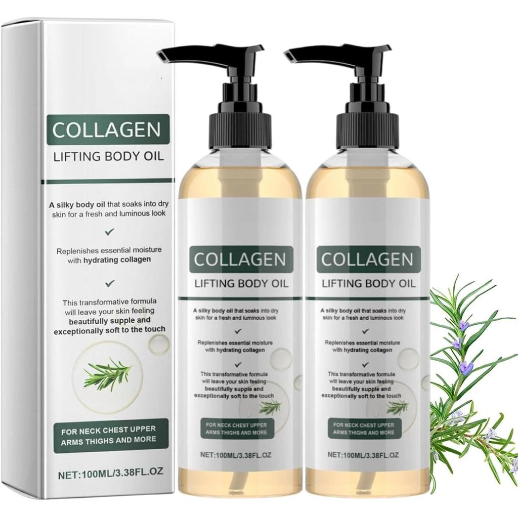 2PC Skincu Glow Oil กระชับผิว, น้ํามันคอลลาเจนสําหรับกระชับผิว, Collagen Lifting Body Oil, Firming B