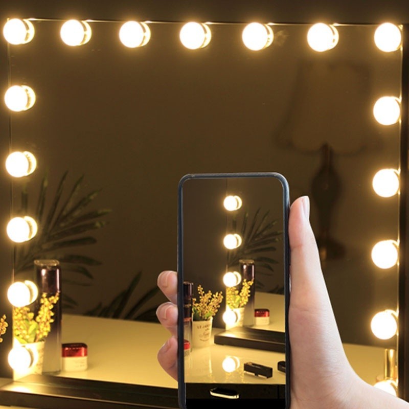 LED Makeup Mirror 3 Colors Light Bulb Hollywood Vanity Lights Dimmable Wall Lamp 6 Or 10 Bulbs Kit f
