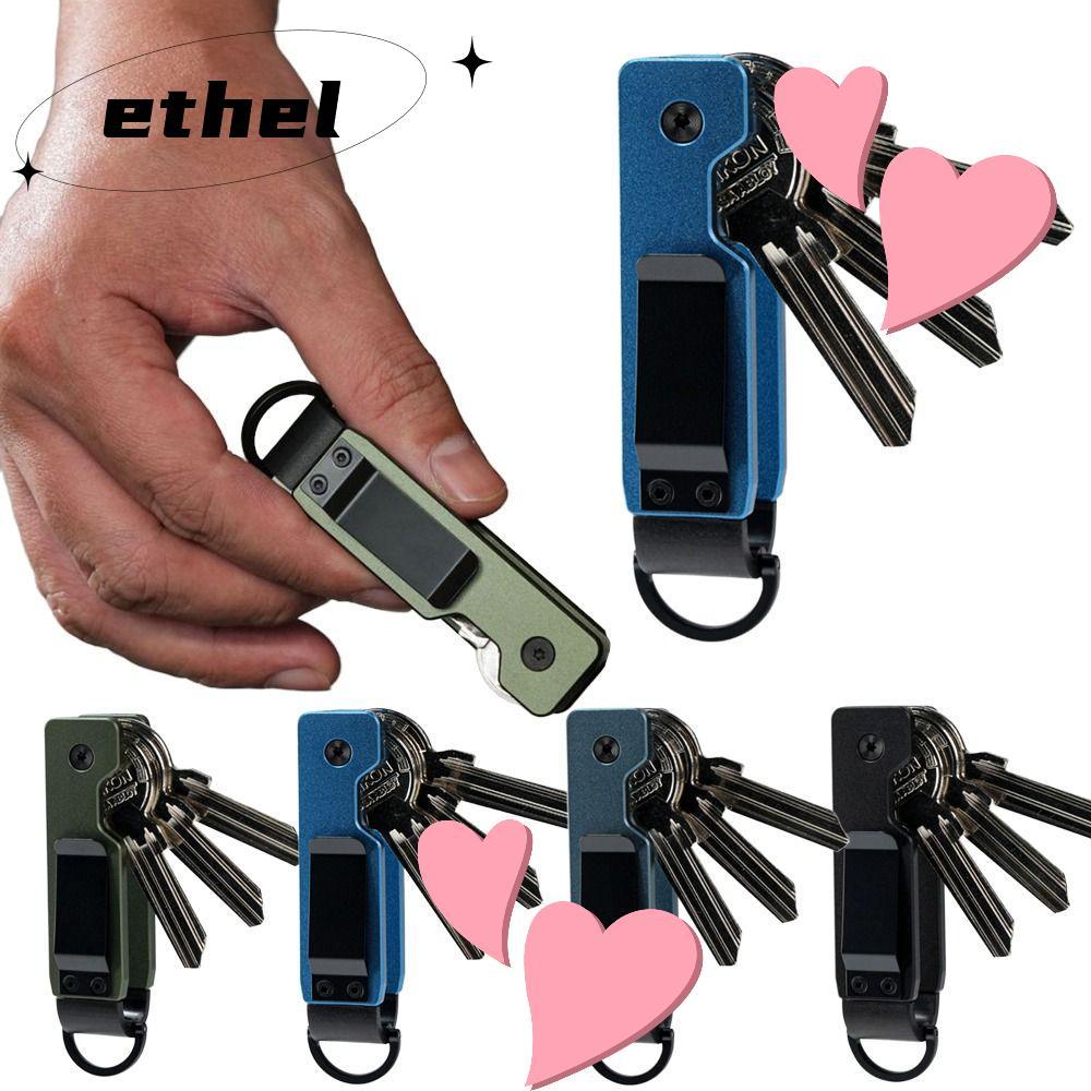 ETHEL Key Holder,ถือ 2-5 Keys Compact Key Organizer,Minimalist Metal Keys Fob Outdoor