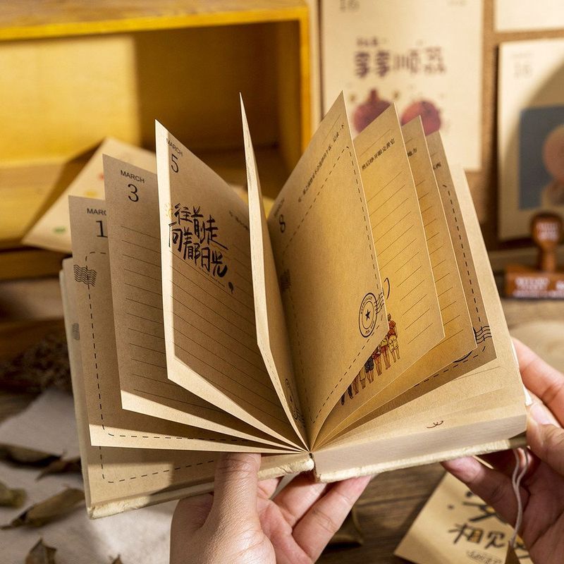 เนปาล Handmade Book ปฏิทินหนังสือ 365 วัน One Note 2026 หนังสือซีลสไตล์ใหม่ Daily One Page คู่มือ 9.