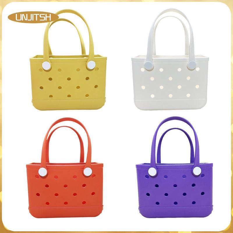 [unjitsh] Beach Tote Bag Beach Basket Bag Hole Beach Handbag for Outdoor Holiday Boat