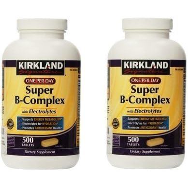 Kirkland Signature Super B-Complex พร้อมอิเล็กโทรไลต์ 500 เม็ด (2 แพ็ค)