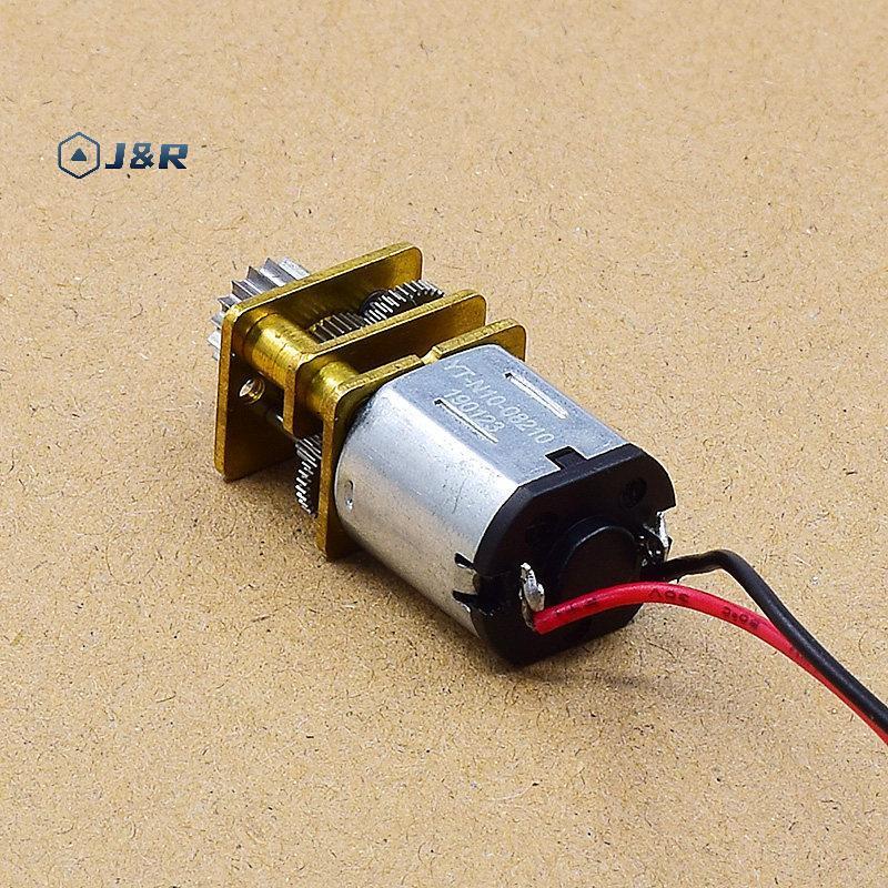 J&R>มอเตอร์เกียร์โลหะเต็มรูปแบบ DC 5V 55RPM Micro N10 ขนาดเล็กความเร็วช้าสําหรับ DIY กลไกล็อคอิเล็กท