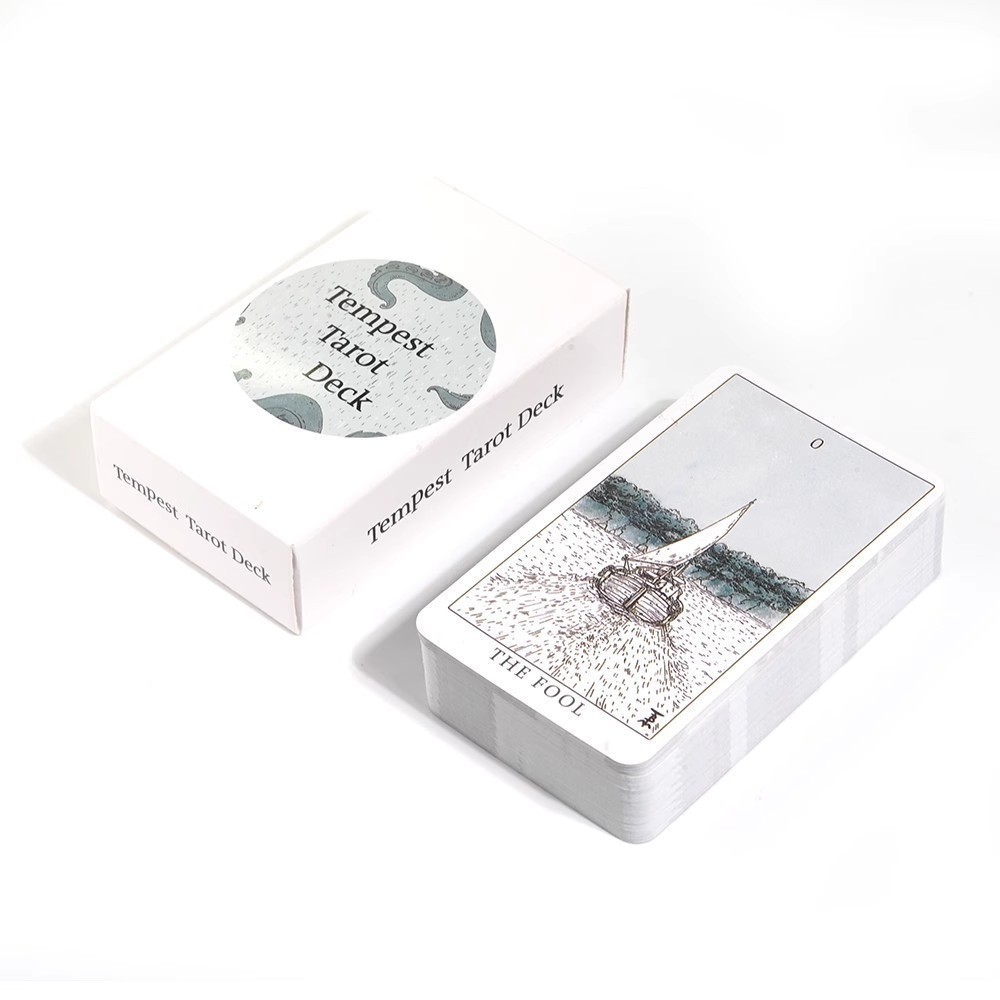 10.3*6 ซม.Tempest Tarot Deck การ์ดเกม 78 ชิ้น Ocean Themed ไพ่ทาโรต์ที่สวยงามออกแบบดาดฟ้าสําหรับผู้เ
