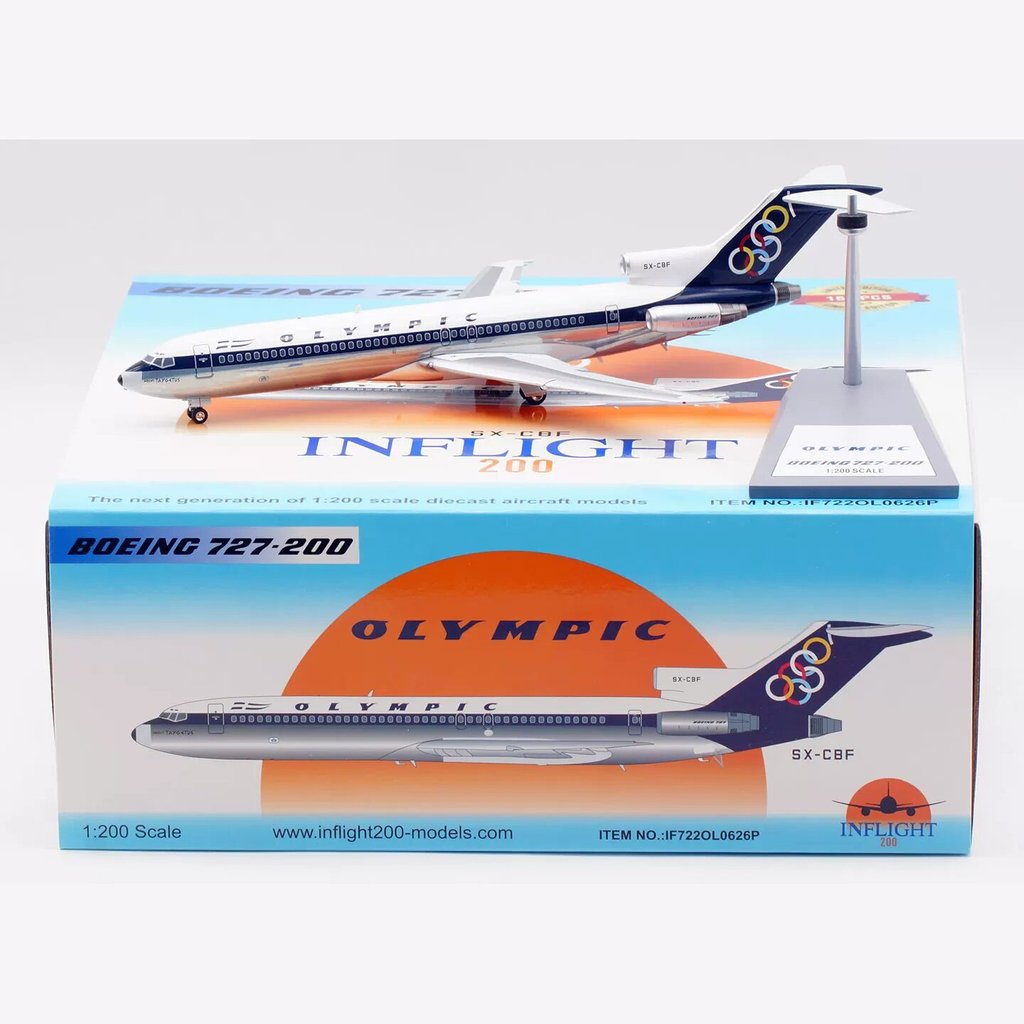 Inflight IF722OL0626P 1: 200 Olympic Airlines B727-200 SX-CBF โลหะผสม