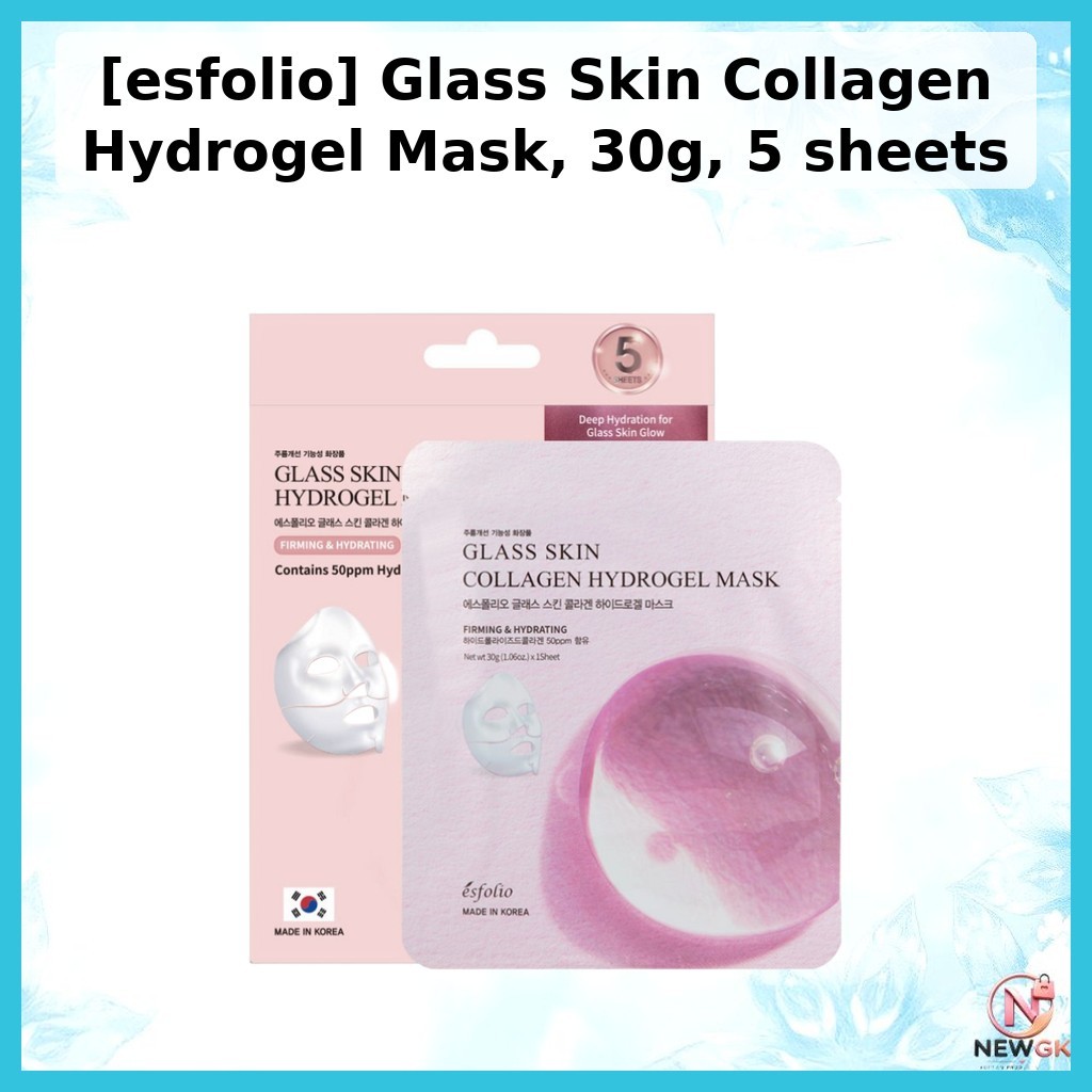 [esfolio] Glass Skin Collagen Hydrogel Mask 30g 5 แผ่น / Korean Hydrogel Mask / Glass Skin Effect by