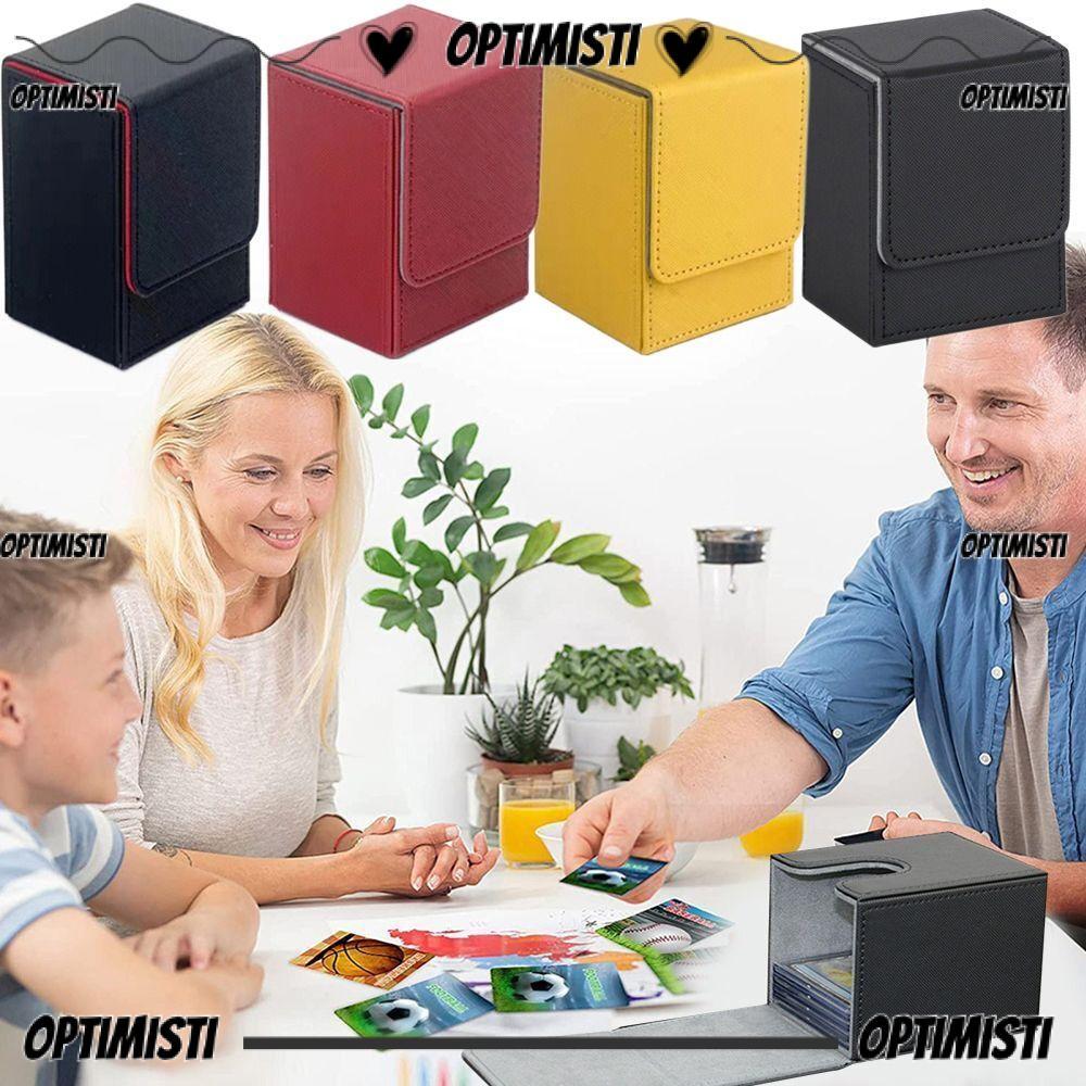 OPTIMISTI8E เกม MTG Trading Card Holder, PU Storage Deck Box, Collection Box Organizer Protectors เก