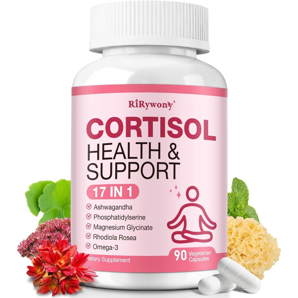 Cortisol Supplements for Women & Men, Cortisol Reducer with, Ashwagandha & L-Theanine, Cortisol Mana