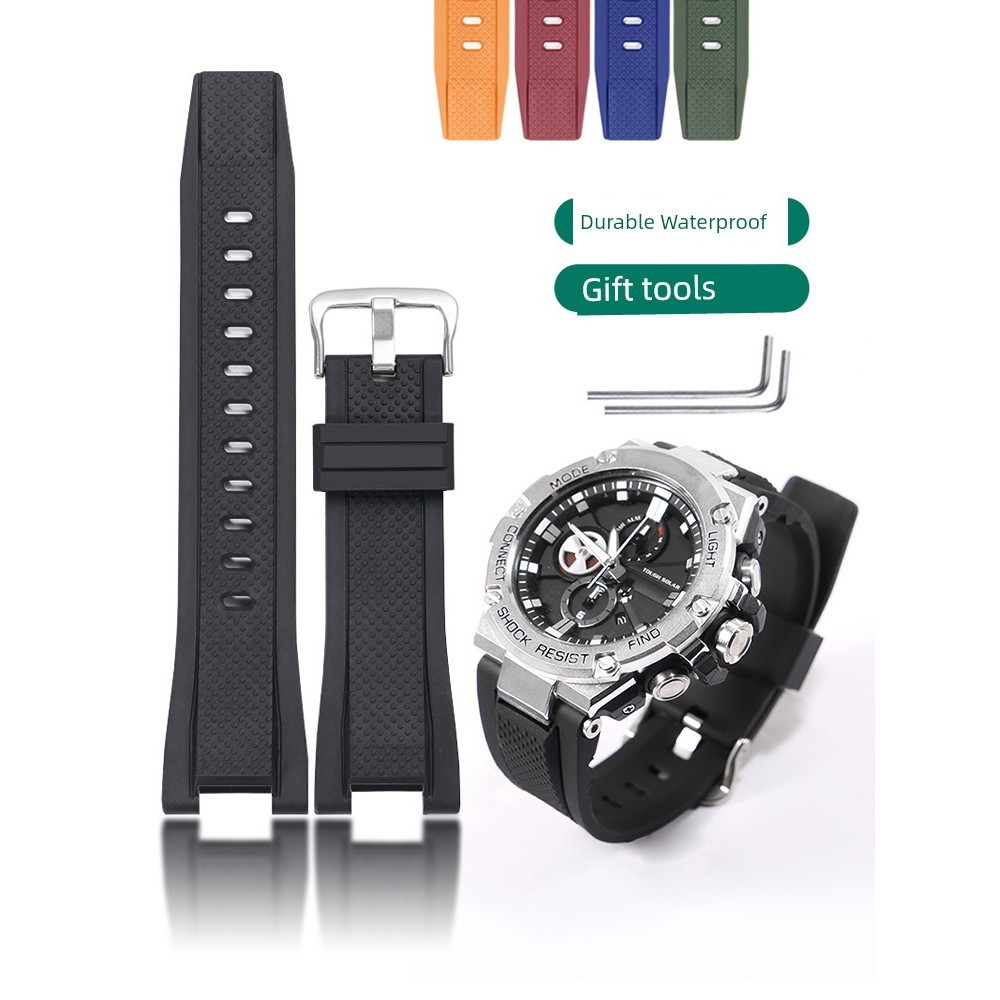 นาฬิกา ผู้ชาย seiko ของแทั นาฬิกาผู้หญิง สายนาฬิกาซิลิโคนเรซิน G-SHOCK ทดแทน Casio Steel Heart GST-W