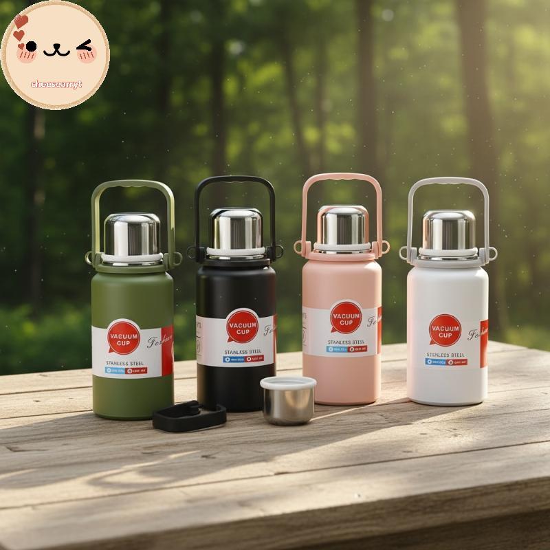 Chee ฉนวนสแตนเลสกระติกน้ําร้อนถ้วย 1200ml 304 Liner 306 ฝาสแตนเลส Leakproof สําหรับตกปลาตกปลากลางแจ้