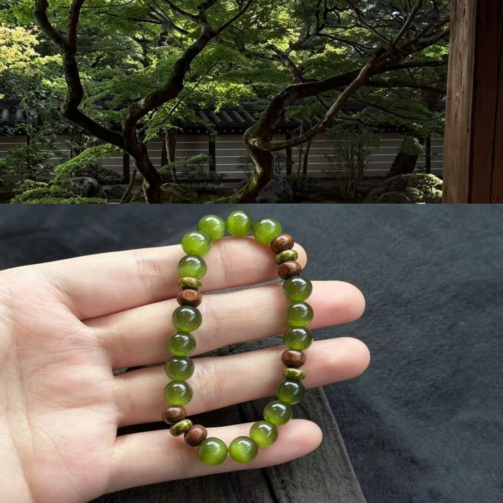 Limited Aoki Moss Bracelet Bracelet Bracelet ลูกปัดไม้+Opal Daily Wear ของขวัญวันวาเลนไทน์
